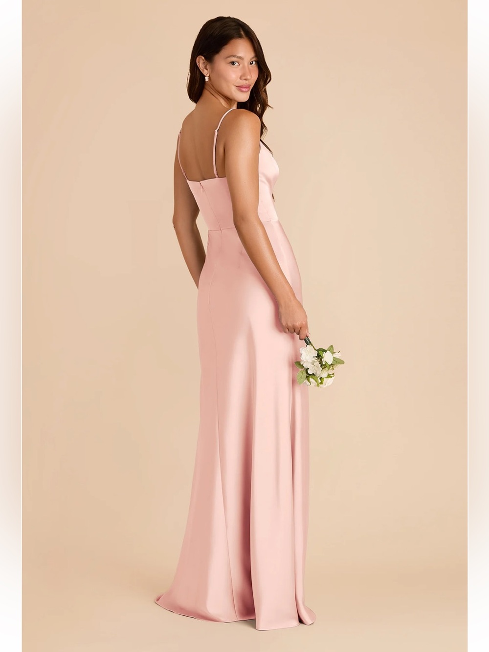 Birdy Grey Theresa Dress- Matte Satin Fabric & Blush Pink Blush Color - Picture 2 of 13